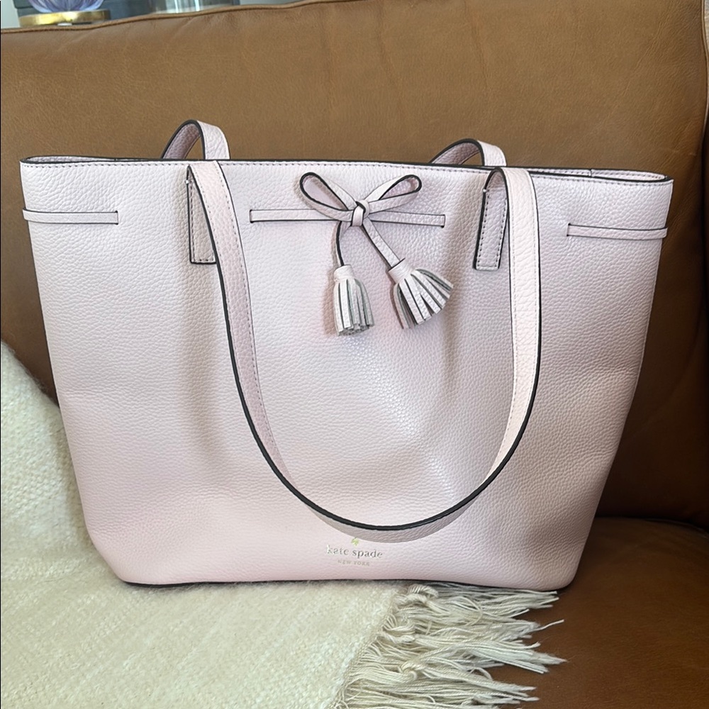 Kate Spade Pink Tote Bag with Tassel Details